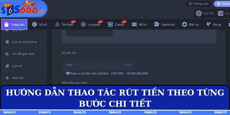 Hướng dẫn thao tác rút tiền theo từng bước chi tiết